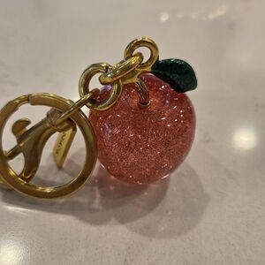 Glittery Pink Apple Keychain